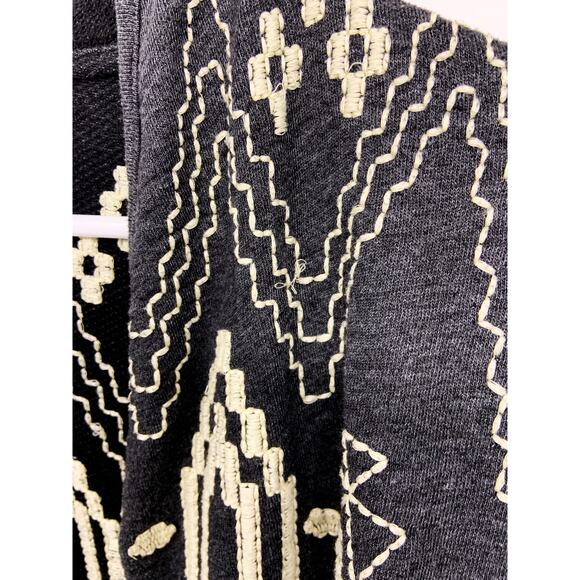 Lucky Bliss Gray Fully Embroidered Cardigan Sweater Size S - Picture 5 of 6